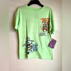 Nickelodeon TMNT Light Green Kids T-Shirt with graphic in front and back L 10/12